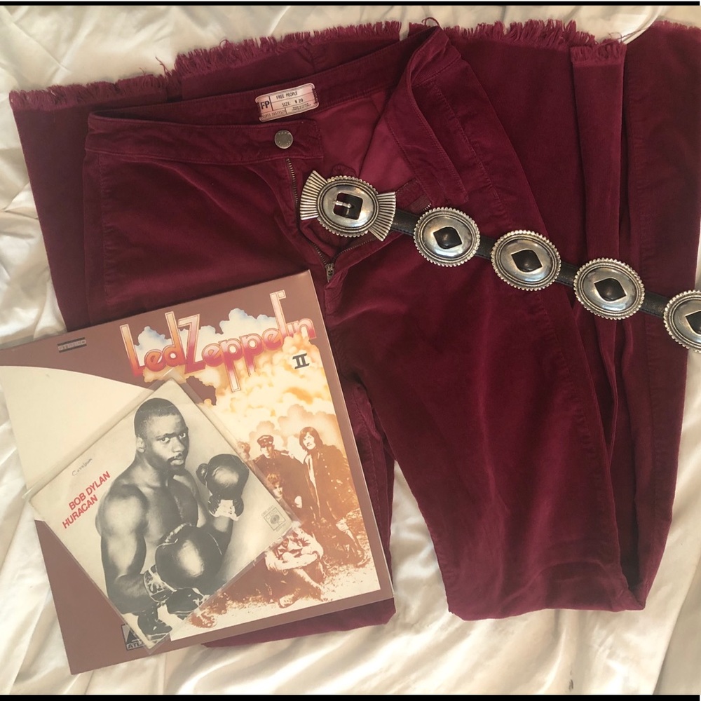 Maroon Cord Free People High Rise Float On Flares